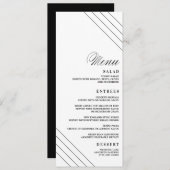 Art Deco Geometrische Diamond Bruiloft Menu Kaart (Voorkant / Achterkant)