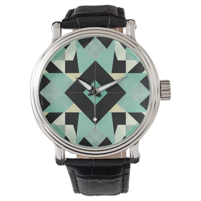 Art Deco geometrische eWatch horloge (Voorkant)
