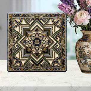 Art Deco Geometrische Gouden Groene Blauwe Keramis Tegeltje