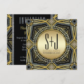 Art Deco geometrische gouden uitnodigingen voor di (Voorkant / Achterkant)