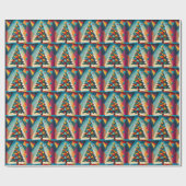 Art Deco geometrische kerstboom driehoek hemel Cadeaupapier (Vlak)