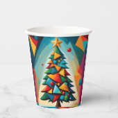 Art Deco geometrische kerstboom driehoek hemel Papieren Bekers (Voorkant)