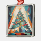 Art Deco geometrische kerstboom driehoek Metalen Ornament (Links)