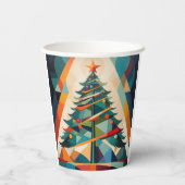 Art Deco geometrische kerstboom driehoek Papieren Bekers (Achterkant)