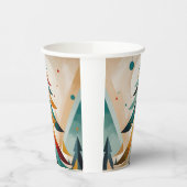 Art Deco geometrische kerstveren vertakkingen Papieren Bekers (Links)