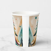 Art Deco geometrische kerstveren vertakkingen Papieren Bekers (Rechts)