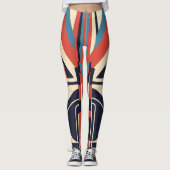 Art Deco geometrische leggings voor 4 juli (Voorkant)