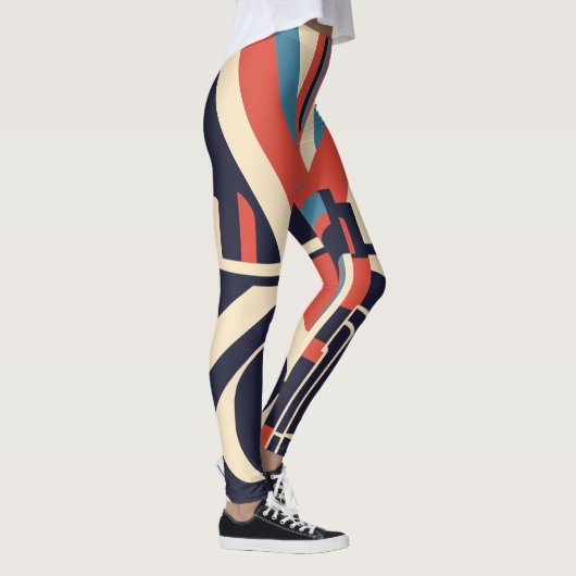 Art Deco geometrische leggings voor 4 juli (Rechts)