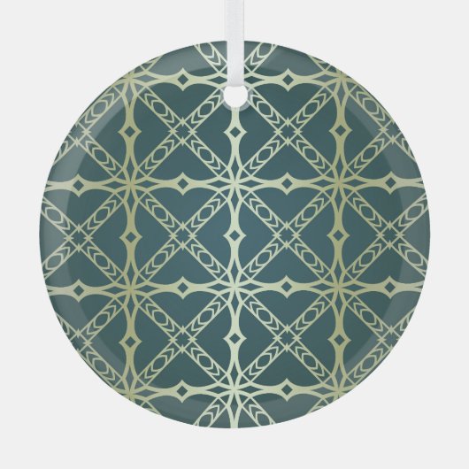 Art-deco, geometrische luxe glas ornament (Voorkant)
