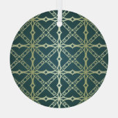 Art-deco, geometrische luxe glas ornament (Achterkant)