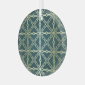 Art-deco, geometrische luxe glas ornament (Voorkant links)