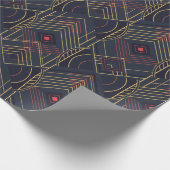 Art Deco Geometrische Opheffing - Rode Koraal Cadeaupapier (Hoek)