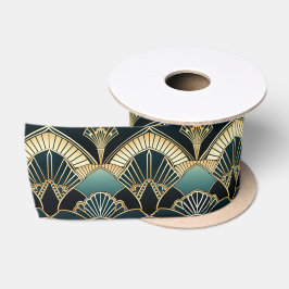 Art Deco Geometrische Patroon Dik Satijnen Lint