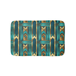 Art Deco geometrische pijlen, goud en turquoise Badmat
