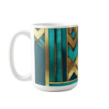 Art Deco geometrische pijlen, goud en turquoise