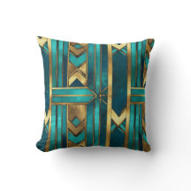 Art Deco geometrische pijlen, goud en turquoise