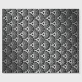 Art Deco Geometrische schelpen Zilver Ornament Cadeaupapier (Vlak)