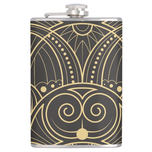 Art Deco geometrische Tegels luxe. Heupfles (Voorkant)