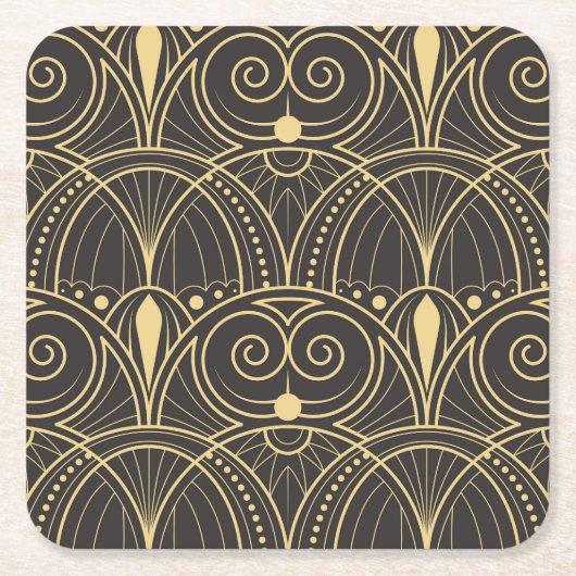 Art Deco geometrische Tegels luxe. Kartonnen Onderzetters (Voorkant)