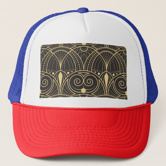 Art Deco geometrische Tegels luxe. Trucker Pet (Voorkant)