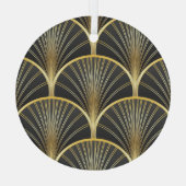 Art Deco geometrische textuur illustratie Glas Ornament (Achterkant)