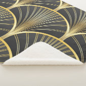Art Deco geometrische textuur illustratie Sherpa Deken (3/4)