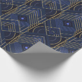 Art Deco geometrische uplift - Blauw Cadeaupapier (Hoek)