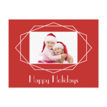 Art Deco Geometrische Vakantie Fotokaart