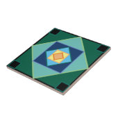 Art Deco geometrische vierkanten Tegeltje (Zijkant)