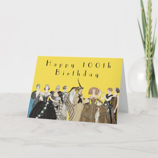  Art Deco, George Barbier 100th Birthday Kaart (Voorkant)