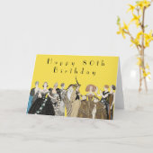  Art Deco, George Barbier 80th Birthday Kaart (Gele Bloem)