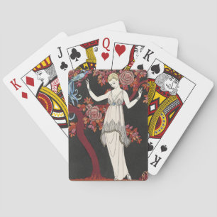 Art Deco George Barbier Vintage Mode Vogel Kunst Pokerkaarten
