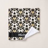 Art Deco gepersonaliseerde voetbal Bad Handdoek (Wasdoekje)