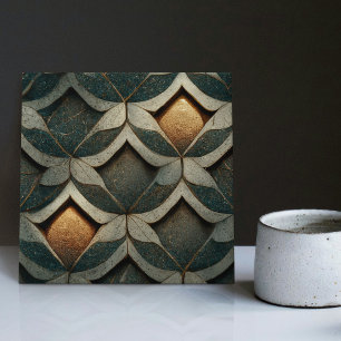 Art Deco Geruite Dobbelstenen Twee Blauwe Decorati Tegeltje