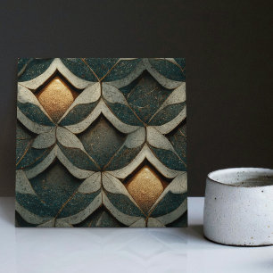 Art Deco Geruite Dobbelstenen Twee Blauwe Decorati Tegeltje