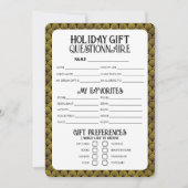 Art Deco Geschenk Vragenlijst Feestdagenkaart (Voorkant)