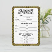 Art Deco Geschenk Vragenlijst Feestdagenkaart (Staand voorkant)