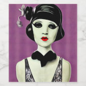 Art Deco-geschilderd lamphoofd Wijn Etiket (Enkel label)