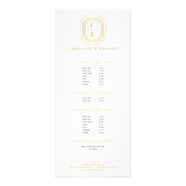 Art Deco Gestapeld monogram Logo goud/wit Reclamekaart