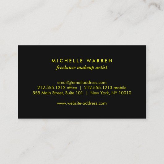 Art Deco Gestapelde monogram Logo op neongeel Visitekaartje (Achterkant)