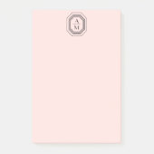 Art Deco Gestapelde monogram Logo op roze Post-it® Notes (Voorkant)