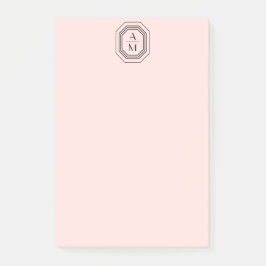 Art Deco Gestapelde monogram Logo op roze Post-it® Notes
