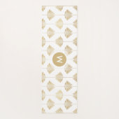 Art-Deco gestileerd bladpatroon Yogamat (Achterkant)