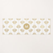 Art-Deco gestileerd bladpatroon Yogamat (Voorkant (horizontaal))