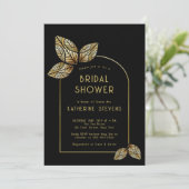 Art Deco gestileerde bladeren Boho Lijst Vrijgezel Kaart (Staand voorkant)