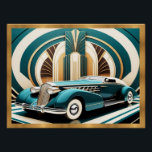 Art Deco gestroomlijnd auto Poster<br><div class="desc">Ik heb dit mooie art deco poster van de deco gestroomlijnde look gemaakt, met een auto en een art deco achtergrond. De auto is zeer art deco kijken en maakt een groot poster voor elke kamer of het nu een kantoor, woonkamer of badkamer. Het kan worden ingelijst waardoor het er...</div>