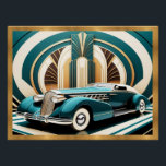 Art Deco gestroomlijnd auto Poster<br><div class="desc">Ik heb dit mooie art deco poster van de deco gestroomlijnde look gemaakt, met een auto en een art deco achtergrond. De auto is zeer art deco kijken en maakt een groot poster voor elke kamer of het nu een kantoor, woonkamer of badkamer. Het kan worden ingelijst waardoor het er...</div>
