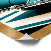 Art Deco gestroomlijnd auto Poster (Hoek)