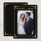 Art Deco Getrouwd en Prettig Kerstfeest Kaart (Voorkant / Achterkant)