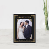 Art Deco Getrouwd en Prettig Kerstfeest Notitiekaa Feestdagen Kaart (Voorkant)